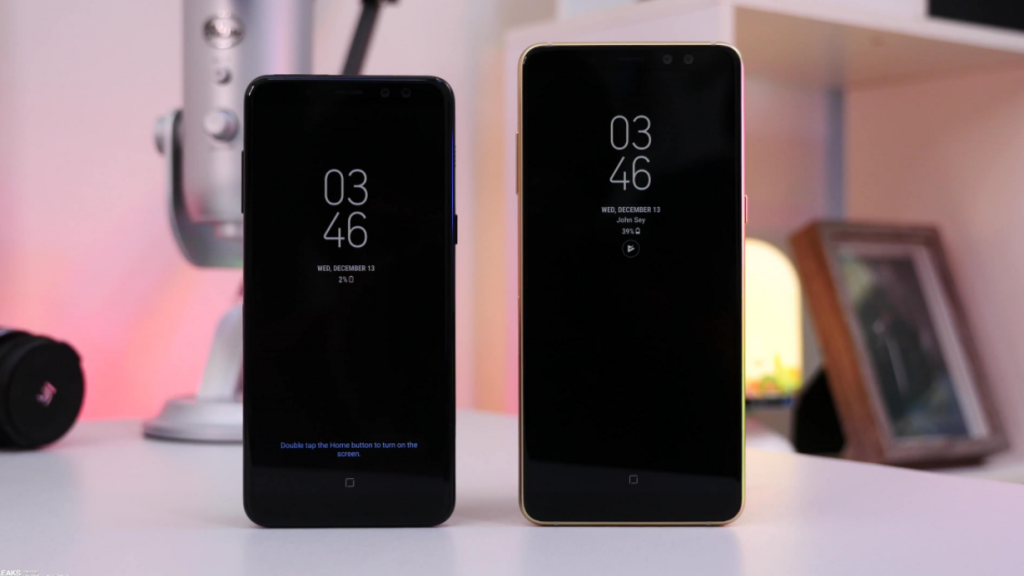 Официальные пресс-фото телефона Самсунг Galaxy A8 (2018) в чехле